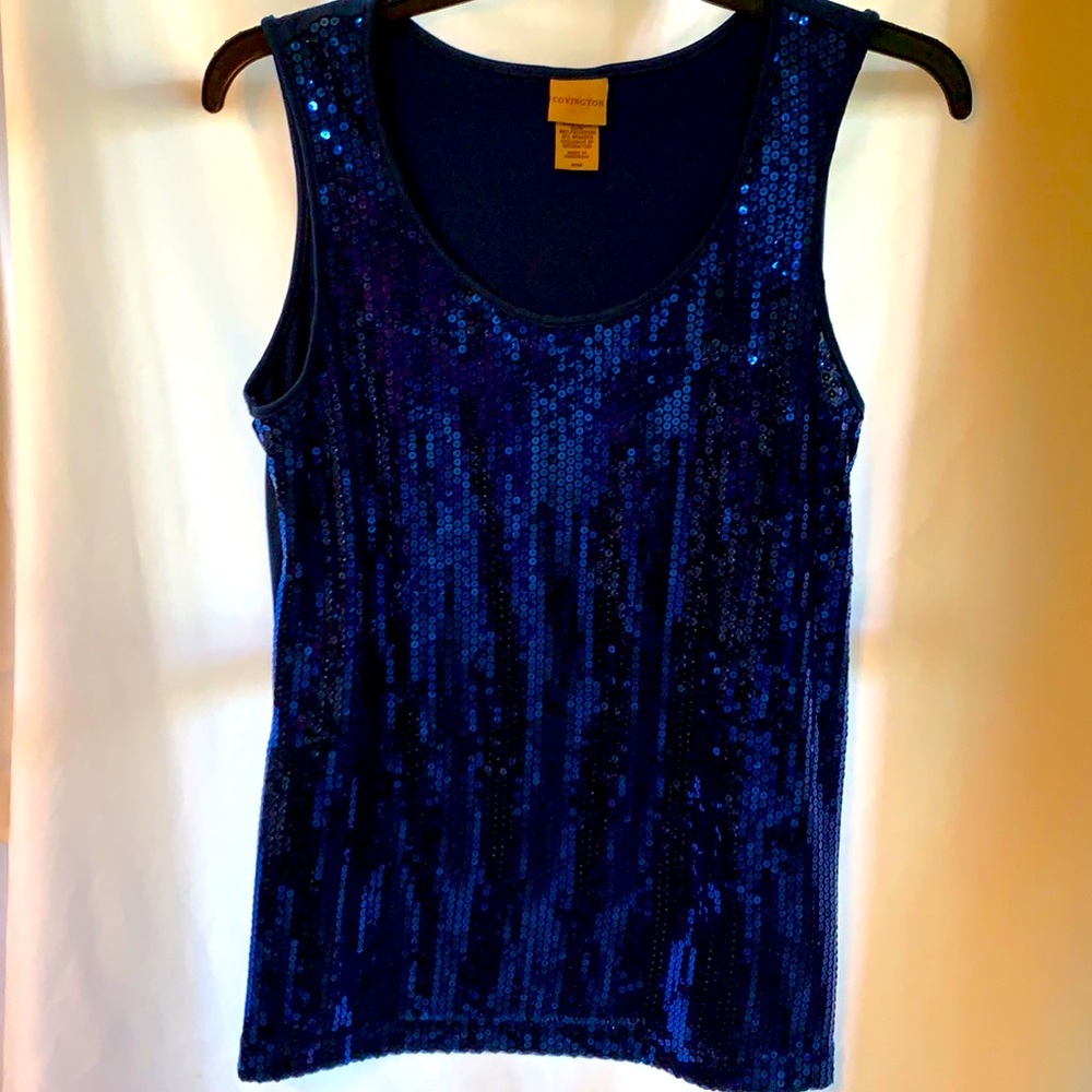Royal blue sequin top Medium